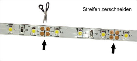 LED-Streifen mit passendem Netzteil verbinden