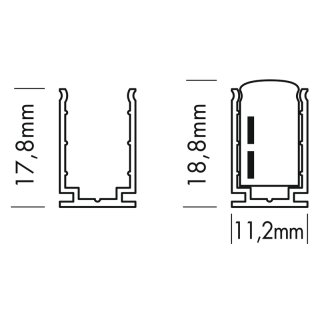 Aluprofil 5cm für Flextube Thin