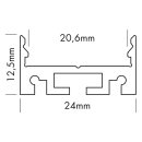 24 x 12,5mm Alu LED-Profil M-Line 24 2m silber