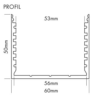 60 x 50mm Alu LED-Profil L-Line 2m weiß