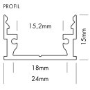 24 x 15mm Alu LED-Profil M-Line 2m schwarz