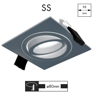 SS Downlight Montagering silber schwenkbar