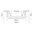 8 x 26mm Alu LED-Profil REC S-Line flat 2m schwarz