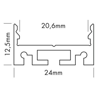 Muster 24 x 12,5mm Alu LED-Profil M-Line 24 silber
