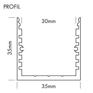 LED-Profil Komplett-Set Q-Line 2 Meter schwarz (schwarzes Cover)