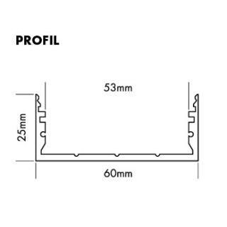 LED-Profil Komplett-Set L-Line silber 25 mm 2 Meter