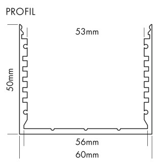 LED-Profil Komplett-Set L-Line schwarz 50 mm 4 Meter