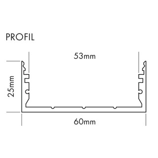 LED-Profil Komplett-Set L-Line schwarz (schwarzes Cover) 25 mm 6 Meter