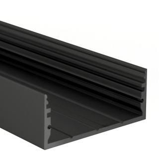 LED-Profil Komplett-Set L-Line schwarz (schwarzes Cover) 25 mm 12 Meter