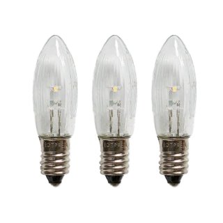 3 LED Toplampen klar - geriffelt E10