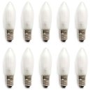 10 LED Toplampen matt/geriffelt E10