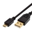 Micro-USB 2.0 Kabel, USB-A auf Micro-B Stecker vergoldet