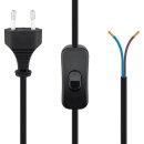 Eurostecker mit Schnurschalter schwarz 1,5m