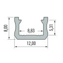 12 x 8mm Alu LED-Profil 2m schwarz XS