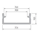 27,4 x 10,5mm Alu LED-Profil 1m schwarz XM Low