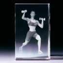 3D Kristallglas Bodybuilding Woman