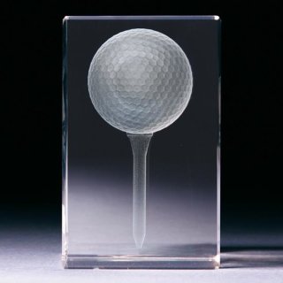 3D Kristallglas Golfball