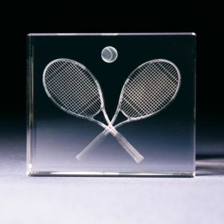 3D Kristallglas Tennisschläger