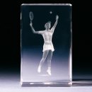 3D Kristallglas Tennisspielerin