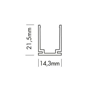 Aluprofil Mini 5cm lang Flextube Flat/Pro