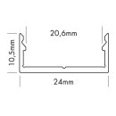 24 x 10mm Alu LED-Profil M-Line 2m silber