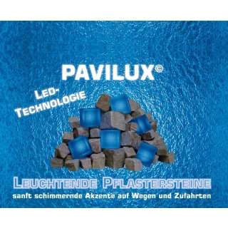 LED-Leuchtpflasterstein 6er-Set "Pavilux", 8x8cm, kobalt-blau
