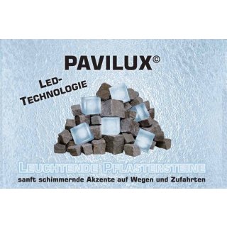 LED-Leuchtpflasterstein 6er-Set "Pavilux", 8x8cm, polar-weiß