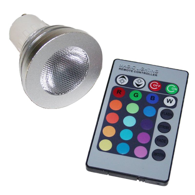 LED-Leuchtmittel € IR-Fernbedienung, mit 8,90 RGB 3W