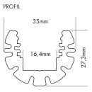 27 x 35 mm Alu LED-Profil M-Line Circle 2m silber